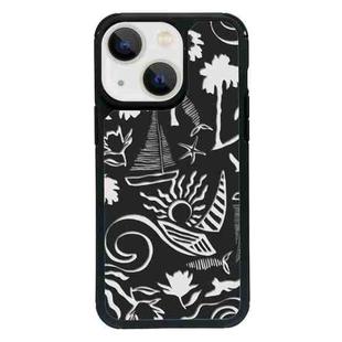 For iPhone 14 Exclusive Design Style PC Full Coverage Pattern Phone Case(Island Black)