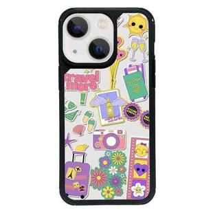 For iPhone 13 Exclusive Design Style PC Full Coverage Pattern Phone Case(Happy Travel B)