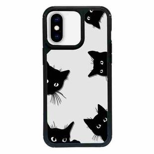 For iPhone X / XS Exclusive Design Style PC Full Coverage Pattern Phone Case(Black Cat)