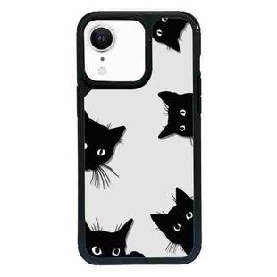 For iPhone XR Exclusive Design Style PC Full Coverage Pattern Phone Case(Black Cat)