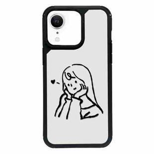 For iPhone XR Exclusive Design Style PC Full Coverage Pattern Phone Case(Girl)