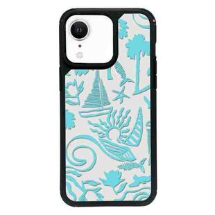 For iPhone XR Exclusive Design Style PC Full Coverage Pattern Phone Case(Island Blue)