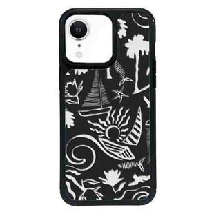 For iPhone XR Exclusive Design Style PC Full Coverage Pattern Phone Case(Island Black)