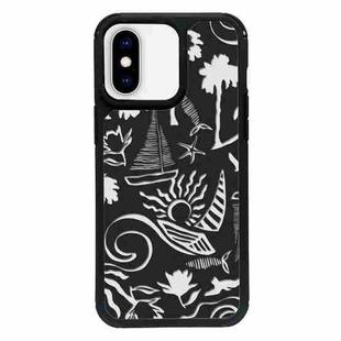 For iPhone XS Max Exclusive Design Style PC Full Coverage Pattern Phone Case(Island Black)