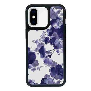 For iPhone XS Max Exclusive Design Style PC Full Coverage Pattern Phone Case(Purple Watercolor Flowers)