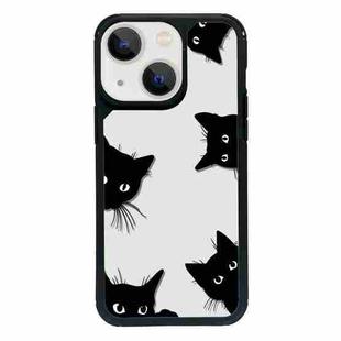 For iPhone 13 mini Exclusive Design Style PC Full Coverage Pattern Phone Case(Black Cat)