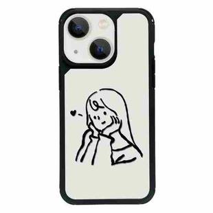 For iPhone 13 mini Exclusive Design Style PC Full Coverage Pattern Phone Case(Girl)