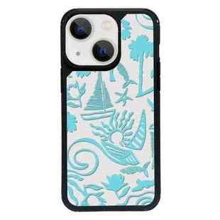 For iPhone 13 mini Exclusive Design Style PC Full Coverage Pattern Phone Case(Island Blue)