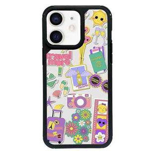 For iPhone 12 mini Exclusive Design Style PC Full Coverage Pattern Phone Case(Happy Travel B)