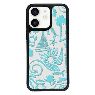 For iPhone 12 mini Exclusive Design Style PC Full Coverage Pattern Phone Case(Island Blue)