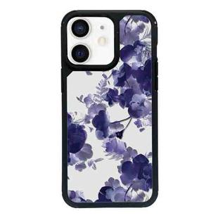 For iPhone 12 mini Exclusive Design Style PC Full Coverage Pattern Phone Case(Purple Watercolor Flowers)