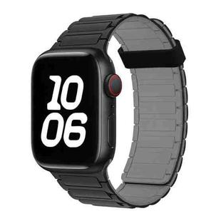 For Apple Watch SE 2023 40mm Tri-beads Magnetic Hoop Silicone Watch Band(Black Grey)