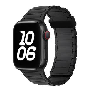 For Apple Watch SE 2023 40mm Tri-beads Magnetic Hoop Silicone Watch Band(Black)