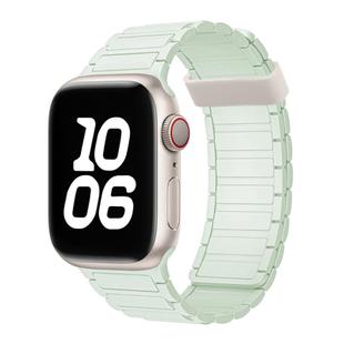 For Apple Watch Series 9 45mm Tri-beads Magnetic Hoop Silicone Watch Band(Light Mint)