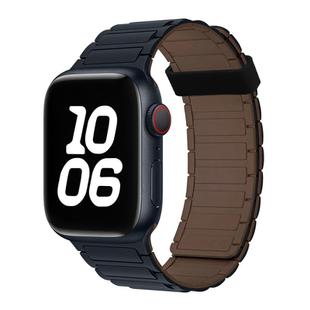 For Apple Watch Series 9 45mm Tri-beads Magnetic Hoop Silicone Watch Band(Midnight Chocolate)