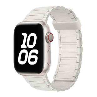 For Apple Watch Series 9 45mm Tri-beads Magnetic Hoop Silicone Watch Band(Starlight)