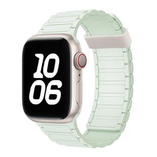 For Apple Watch Series 8 41mm Tri-beads Magnetic Hoop Silicone Watch Band(Light Mint)