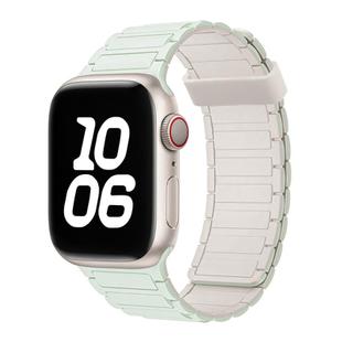 For Apple Watch SE 2022 40mm Tri-beads Magnetic Hoop Silicone Watch Band(Light Mint Starlight)