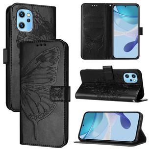 For UMIDIGI Power 7 Max Embossed Butterfly Leather Phone Case(Black)