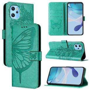 For UMIDIGI Power 7 Max Embossed Butterfly Leather Phone Case(Green)