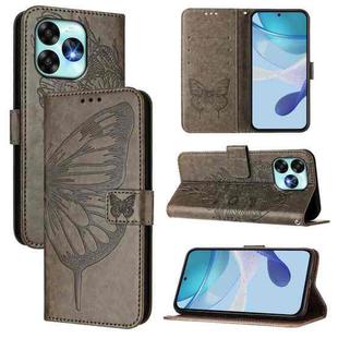 For UMIDIGI A15 / A15C / A15T Embossed Butterfly Leather Phone Case(Grey)