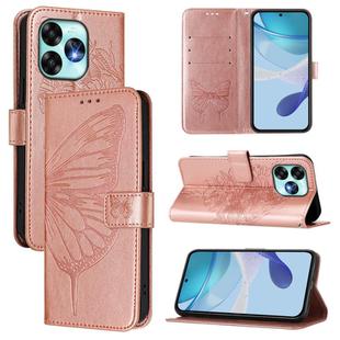 For UMIDIGI A15 / A15C / A15T Embossed Butterfly Leather Phone Case(Rose Gold)