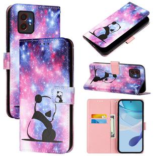 For Samsung Galaxy XCover7 Pro Colored Drawing Pattern Plain Weave Leather Phone Case(Baby Panda)