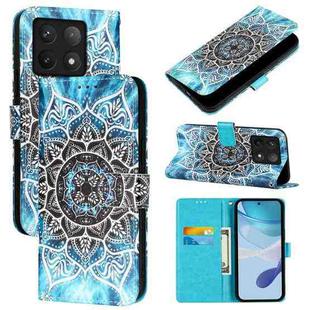 For Xiaomi 14T Pro Colored Drawing Pattern Plain Weave Leather Phone Case(Undersea Mandala)