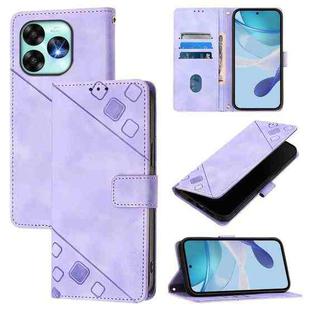 For Umidigi A15 / A15C / A15T Skin-feel Embossed Leather Phone Case(Light Purple)