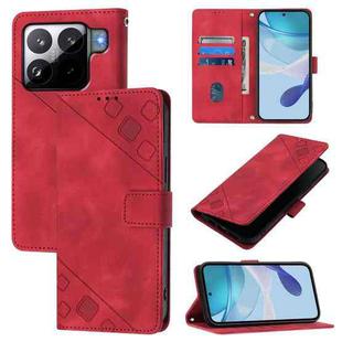 For Xiaomi 15S Pro 5G Skin-feel Embossed Leather Phone Case(Red)