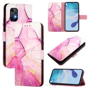 For Umidigi Bison X20 PT003 Marble Pattern Flip Leather Phone Case(Pink Purple Gold)