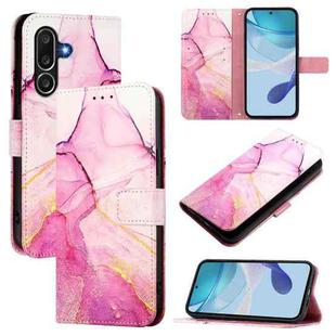 For Samsung Galaxy M56 PT003 Marble Pattern Flip Leather Phone Case(Pink Purple Gold)