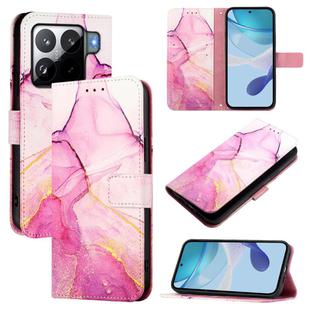 For Xiaomi 15S Pro PT003 Marble Pattern Flip Leather Phone Case(Pink Purple Gold)