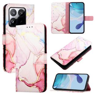 For Xiaomi 15T PT003 Marble Pattern Flip Leather Phone Case(Rose Gold)
