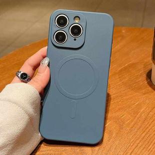 For iPhone 11 Pro Solid Color Liquid Silicone MagSafe Magnetic Phone Case(Lavender Grey)