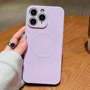 For iPhone 11 Pro Solid Color Liquid Silicone MagSafe Magnetic Phone Case(Lilac)