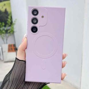 For Samsung Galaxy S25+ 5G Solid Color Liquid Silicone MagSafe Magnetic Phone Case(Grass Purple)