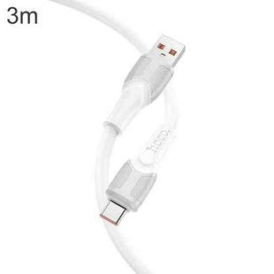 hoco X106 USB to USB-C / Type-C Big Bull 5A Charging Data Cable, Length:3m(White)