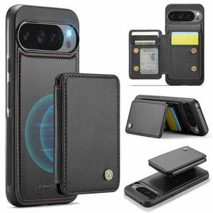 For Google Pixel 9 Pro XL JEEHOOD J05 Business Magnetic Style RFID Leather Phone Case(Black)