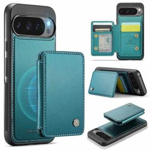 For Google Pixel 9 Pro XL JEEHOOD J05 Business Magnetic Style RFID Leather Phone Case(Blue Green)