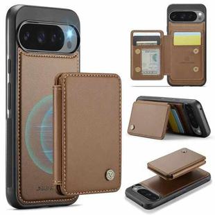 For Google Pixel 9 Pro XL JEEHOOD J05 Business Magnetic Style RFID Leather Phone Case(Brown)