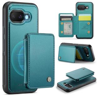 For Google Pixel 9a JEEHOOD J05 Business Magnetic Style RFID Leather Phone Case(Blue Green)