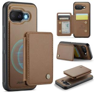 For Google Pixel 9a JEEHOOD J05 Business Magnetic Style RFID Leather Phone Case(Brown)