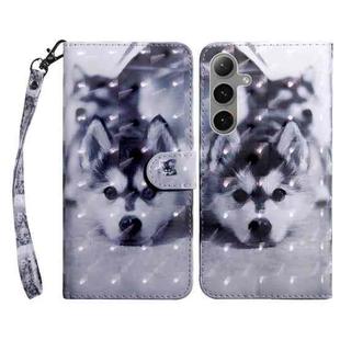 For Samsung Galaxy S24 FE 5G 3D Painted Leather Phone Case(Husky)