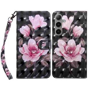 For Samsung Galaxy S24 FE 5G 3D Painted Leather Phone Case(Pink Flower)