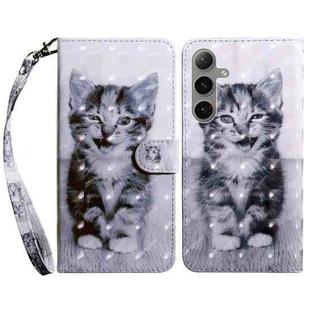 For Samsung Galaxy S24 FE 5G 3D Painted Leather Phone Case(Smile Cat)