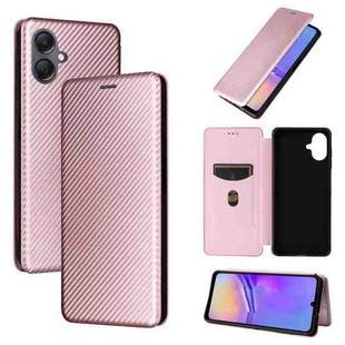 For Samsung Galaxy A07 4G Carbon Fiber Texture Flip Leather Phone Case(Pink)
