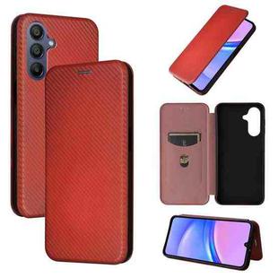 For Samsung Galaxy A17 5G Carbon Fiber Texture Flip Leather Phone Case(Brown)