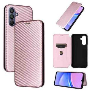 For Samsung Galaxy A17 5G Carbon Fiber Texture Flip Leather Phone Case(Pink)