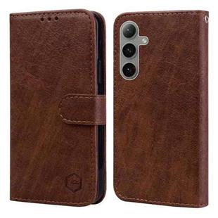 For Samsung Galaxy S24 FE 5G Skin Feeling Oil Leather Texture PU + TPU Phone Case(Brown)